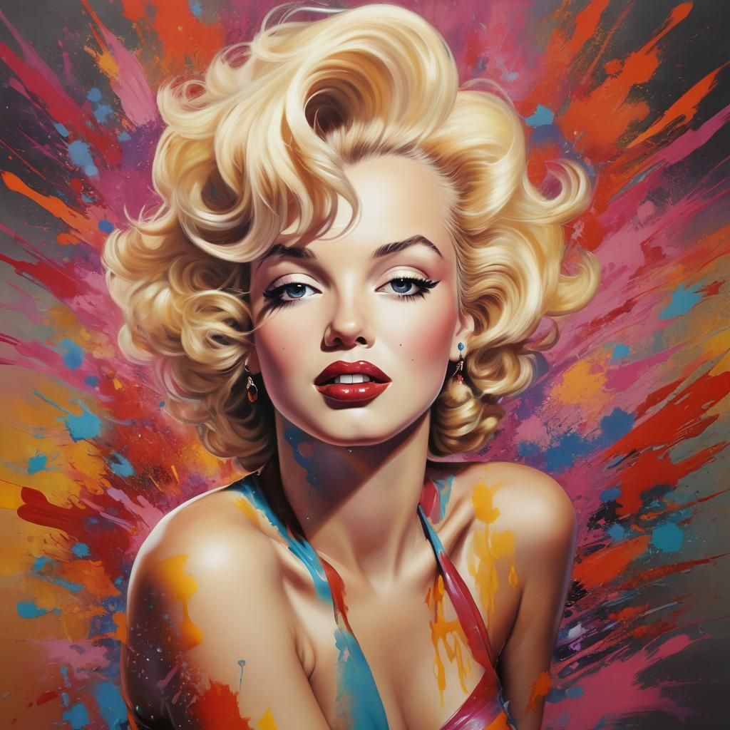 Marilyn Monroe in Vibrant Pop Art Style