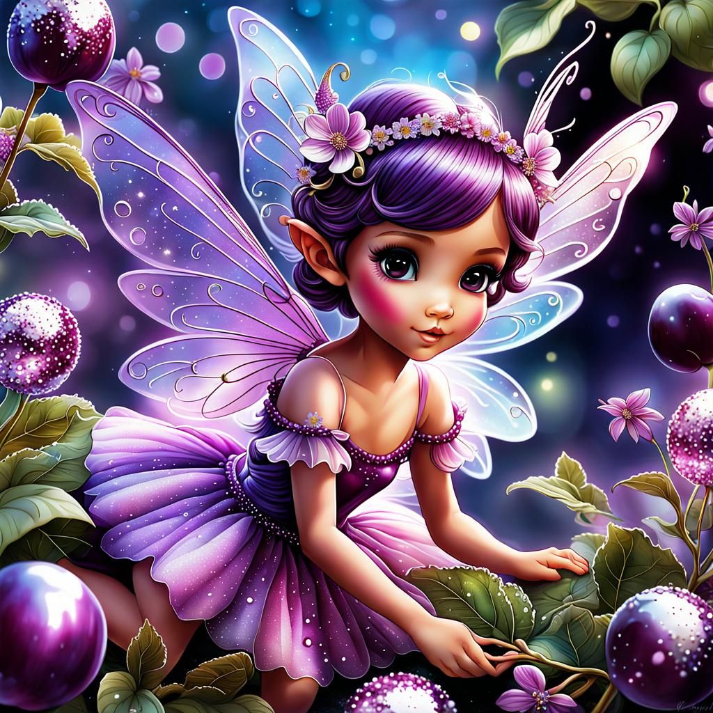 Plum Fairy at the Ball: Airbrush Art