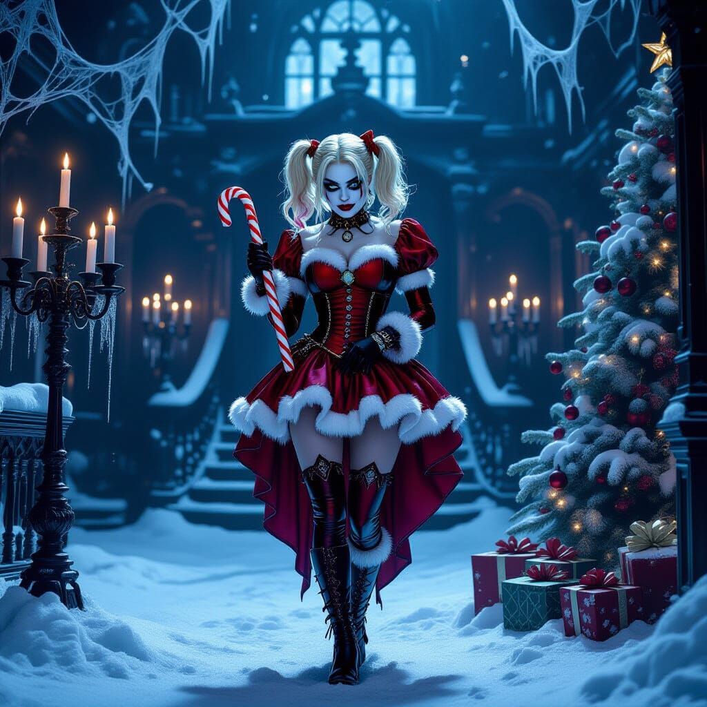 Harley Quinn's Haunted Christmas in Gothic Mansion
