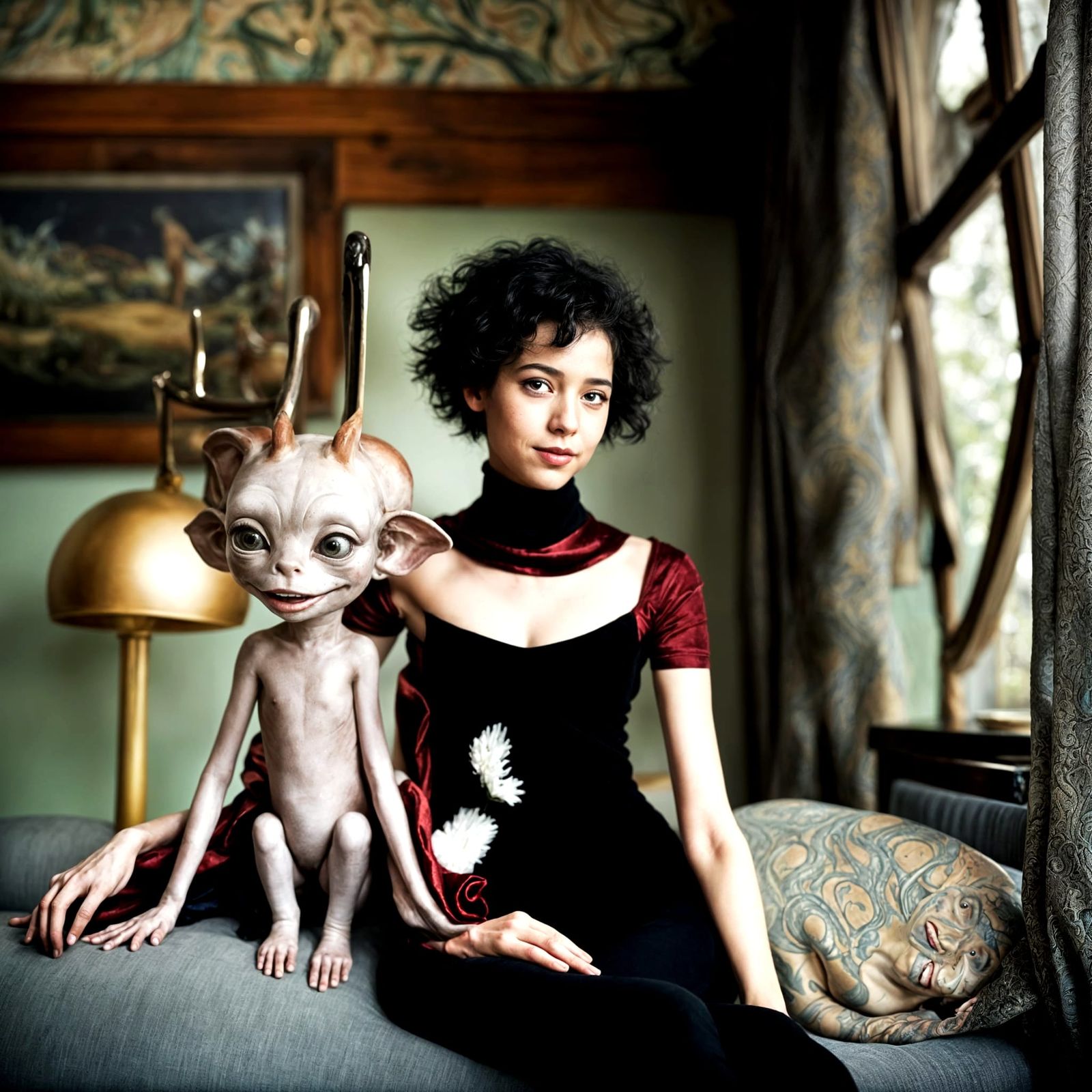 Surreal Restaurant Scene with Exotic Aliens, Hyperrealistic ...