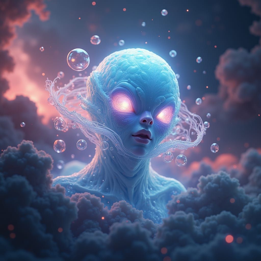 Cosmic Entity Radiating Mystical Aura in Space