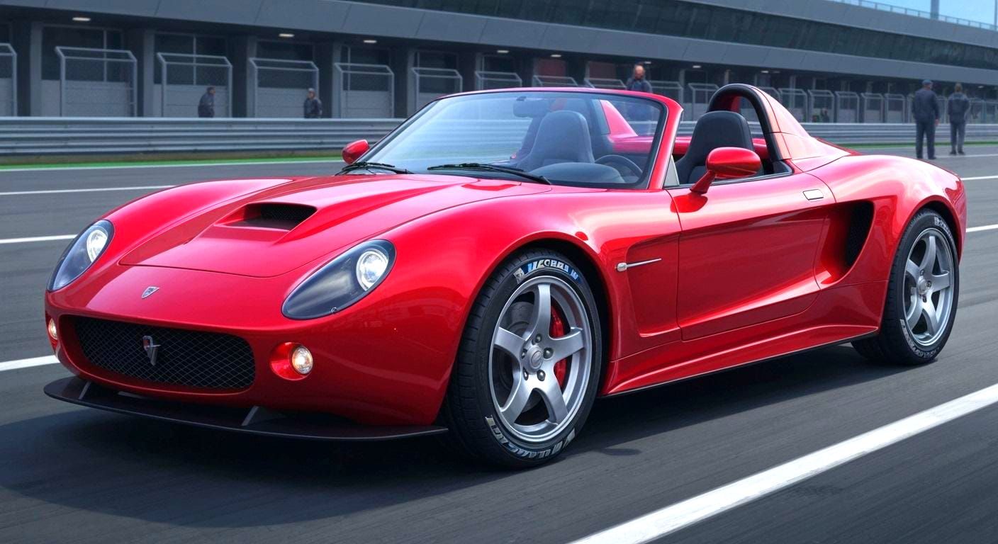Retro-Modern Sports Car in Ruby Red