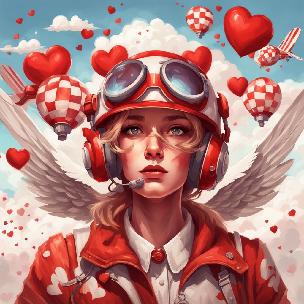 Love Bomber Biplane Art in Hyperdetailed Style