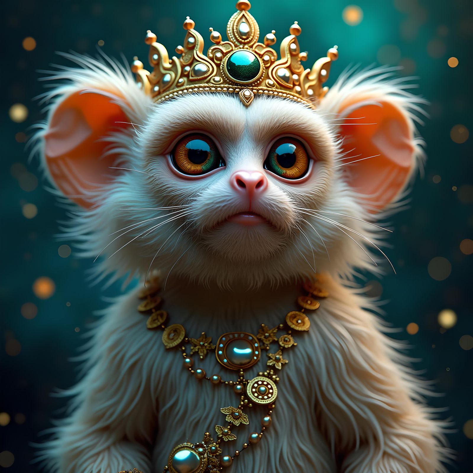 Surreal Marmoset Emperor Rules the Universe