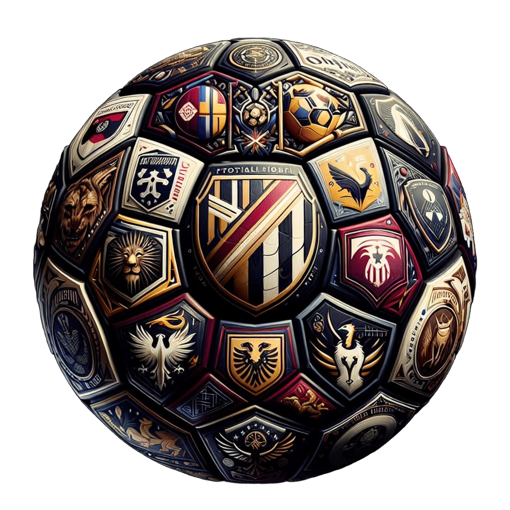 Premier League Teams Collage Soccer Ball in Fantasy Concept...