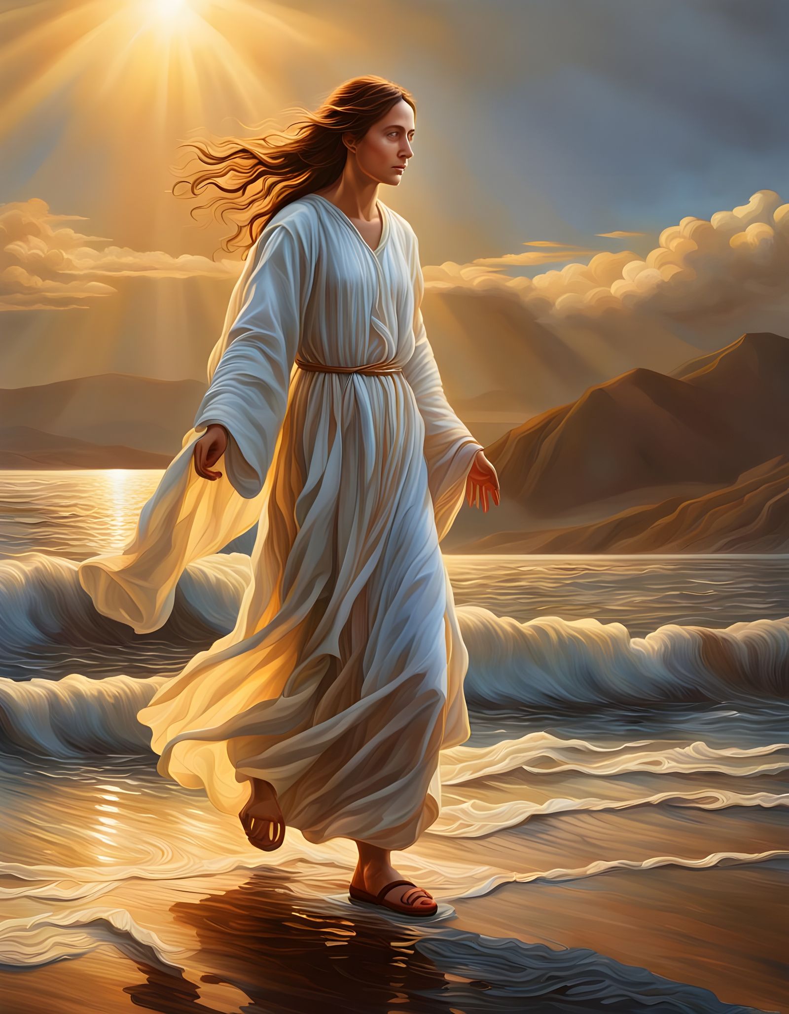 Ethereal 1st Century Jewish Woman in Ancient Fishing Village