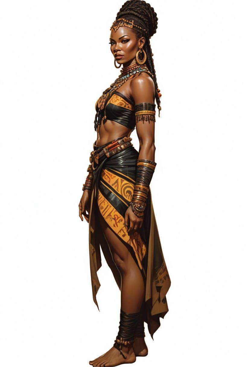 Zulu Princess in Traditional Attire Illustration