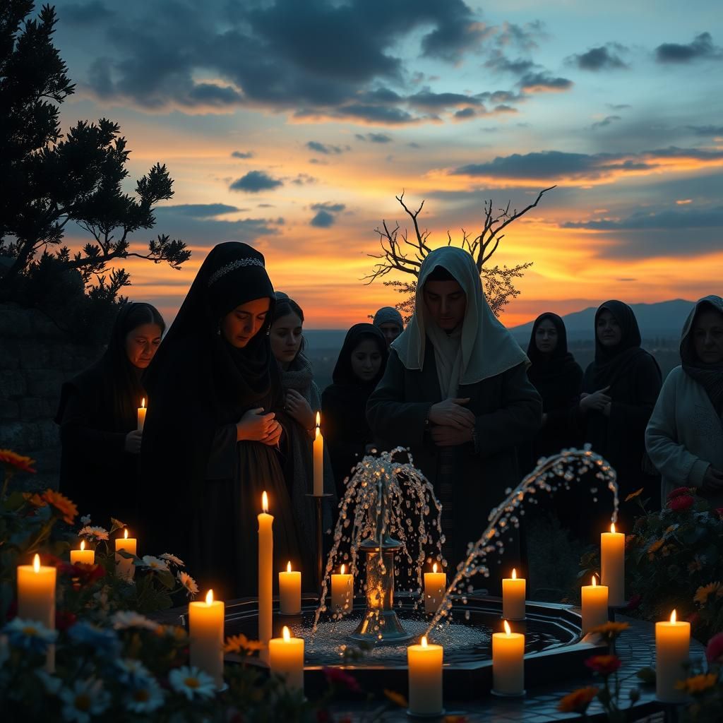 Solemn Memorial Ceremony in Israel Landscape