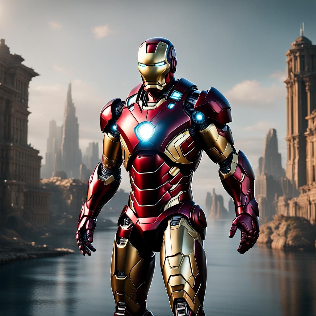 Detailed Ironman Matte Painting in Deep Color