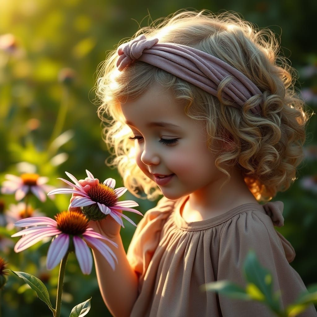 Whimsical Girl in Bloom, Inspired by Fantasy Art