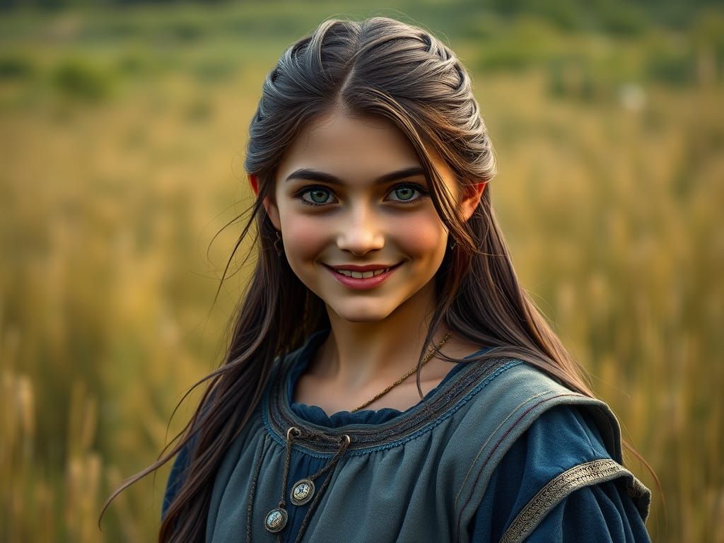 Medieval Girl in a Fantasy Field