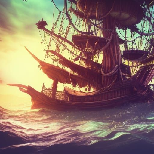 Pirate Ship Adrift in Giant Tree: Splash Art
