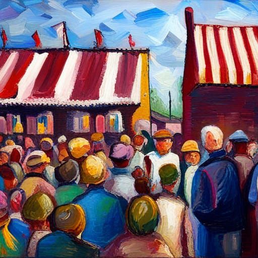 Punch and Judy in Neo-Impressionist Style