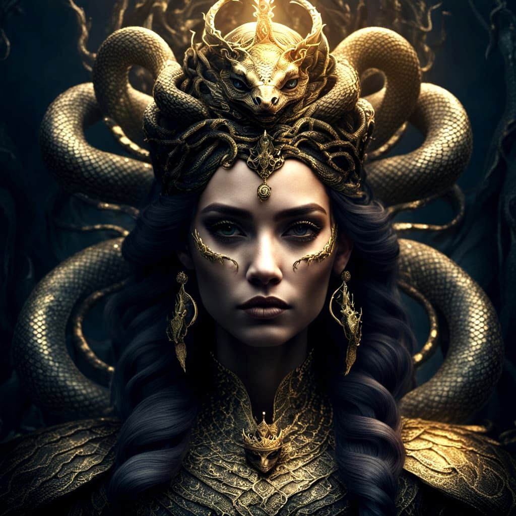 Serpentine Queen: A Majestic Portrait