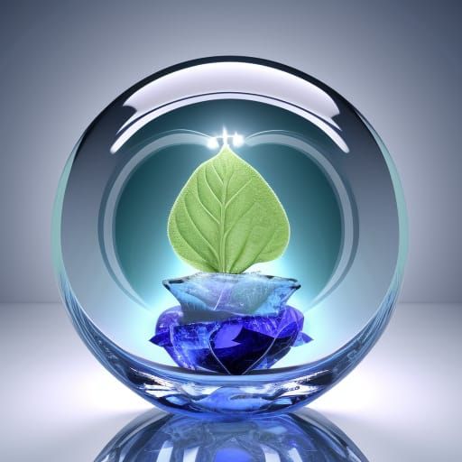 Enchanted Sapphire Rose in Glass Sphere