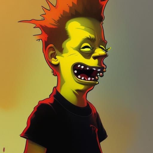 Bart Simpson horror portrait
