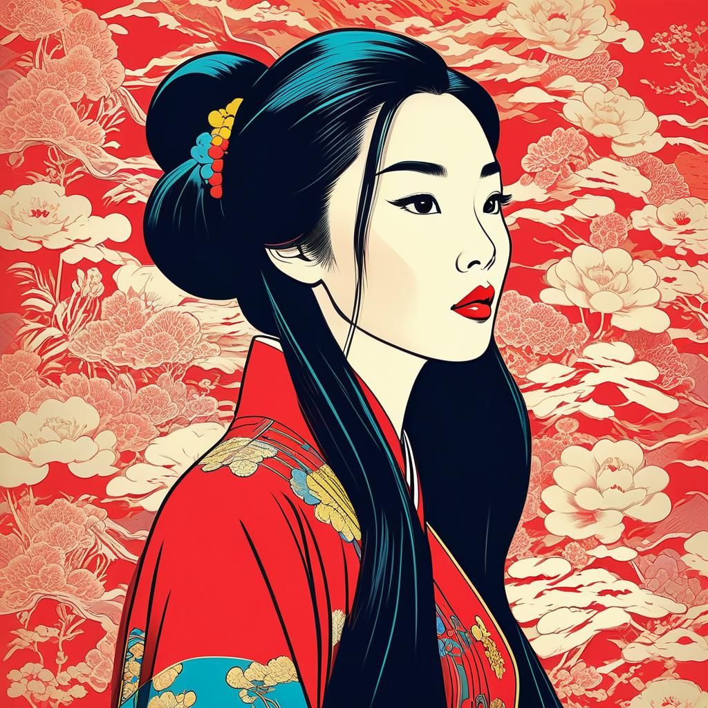 Mulan in 1960s Fashion: A Pop Art Rendition