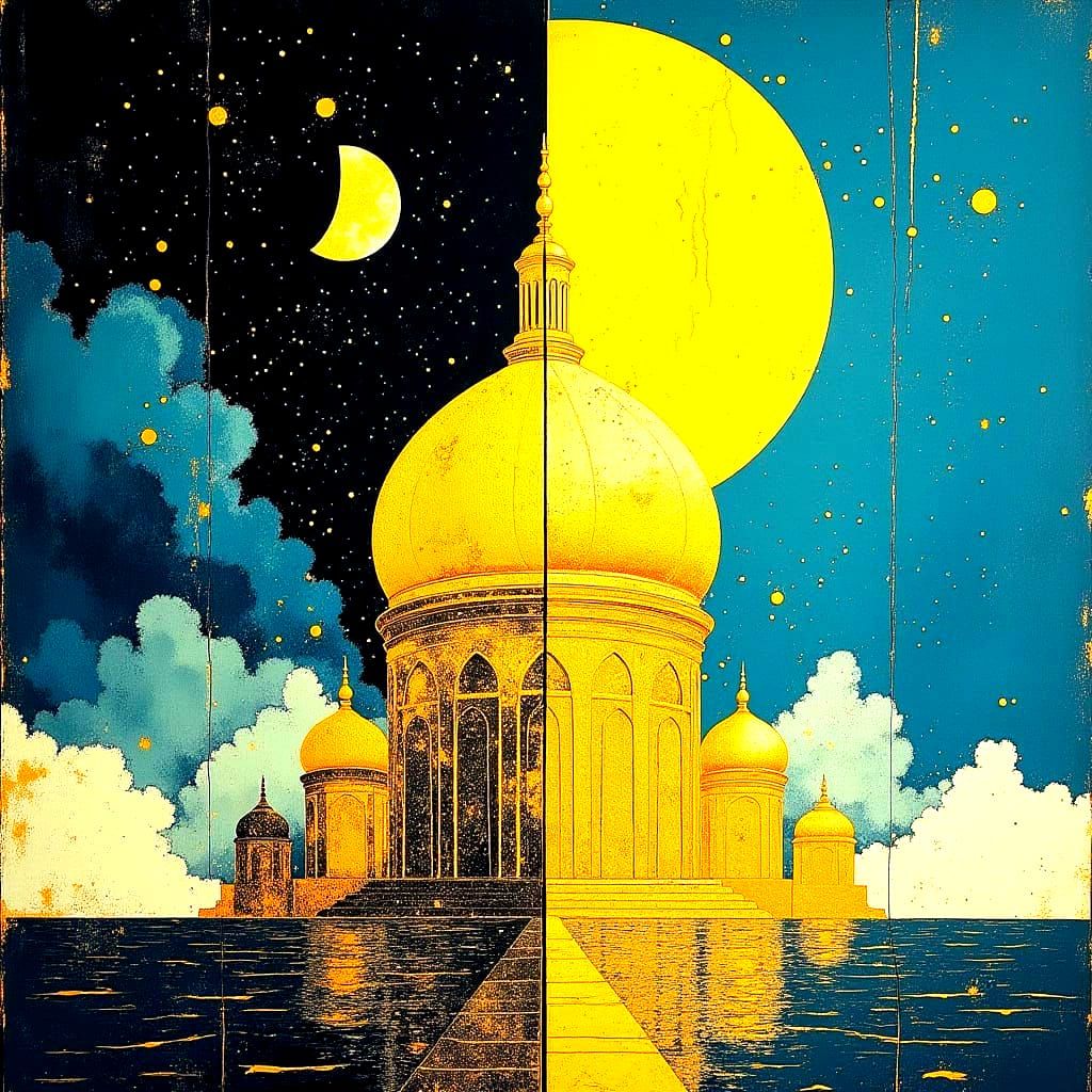 Golden Palace Under Divided Sky