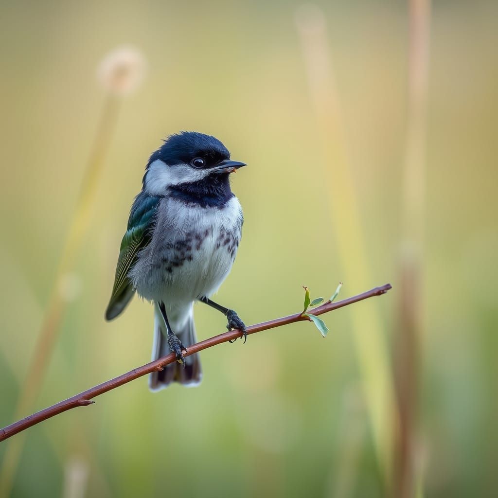 Bird on Branch: Sharp Focus Natural Light Photography