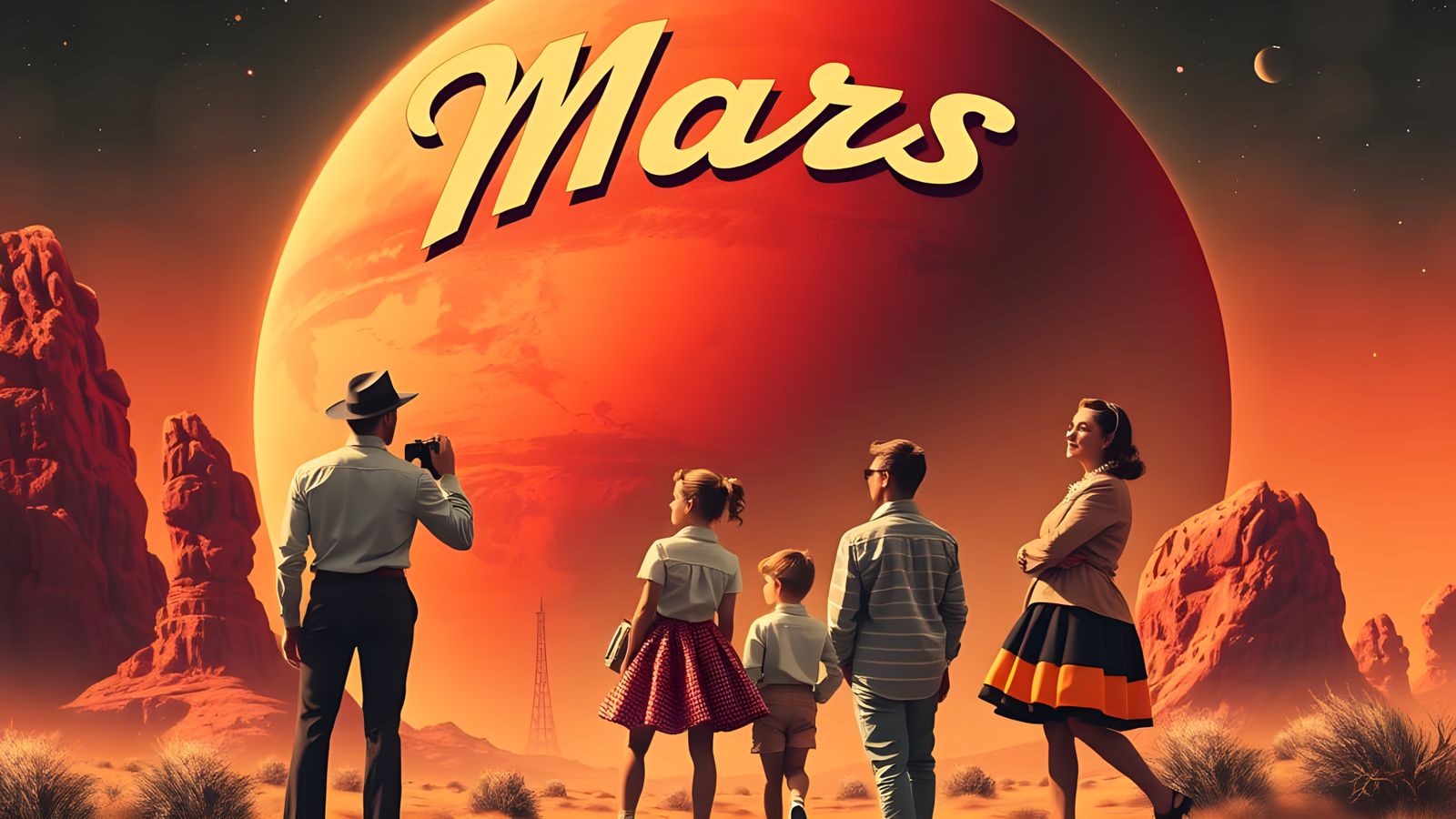 Vintage Travel Poster: Mars Adventure Awaits