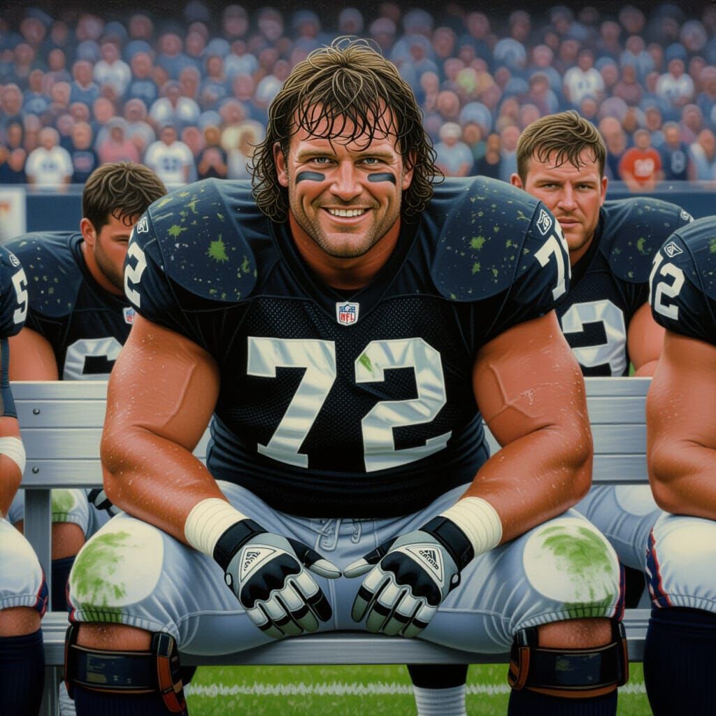 Jolly Football Player in Gouache Style