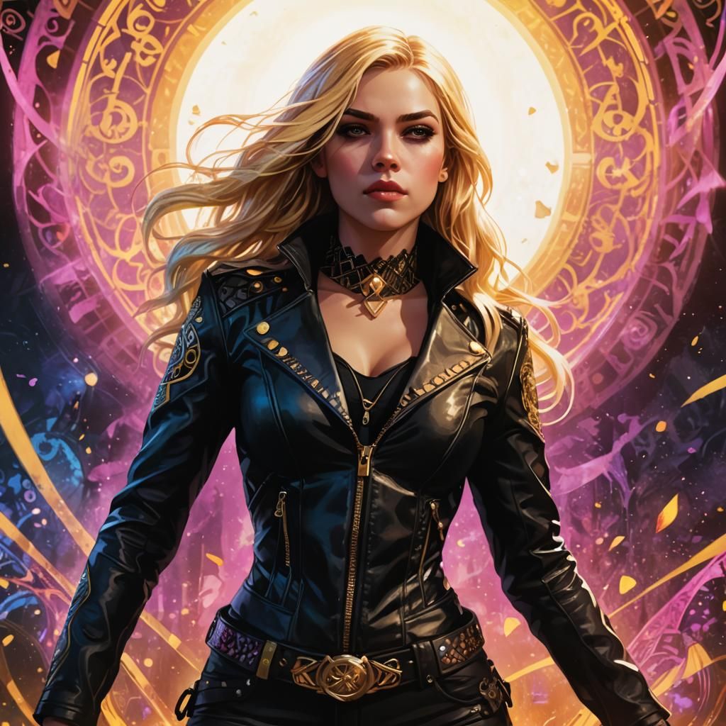 Black Canary: Fantasy Portrait in Art Nouveau Style