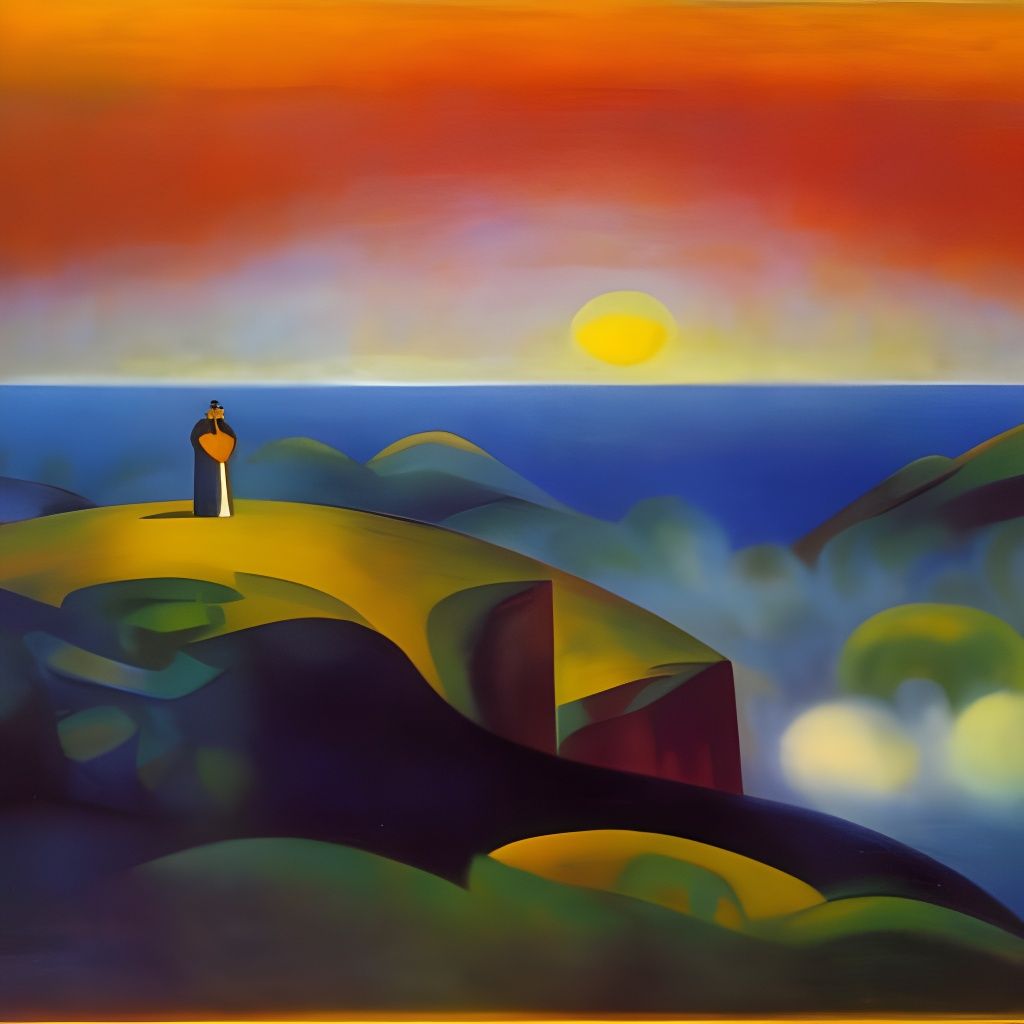 Vibrant Wanderer Above the Sea of Fog