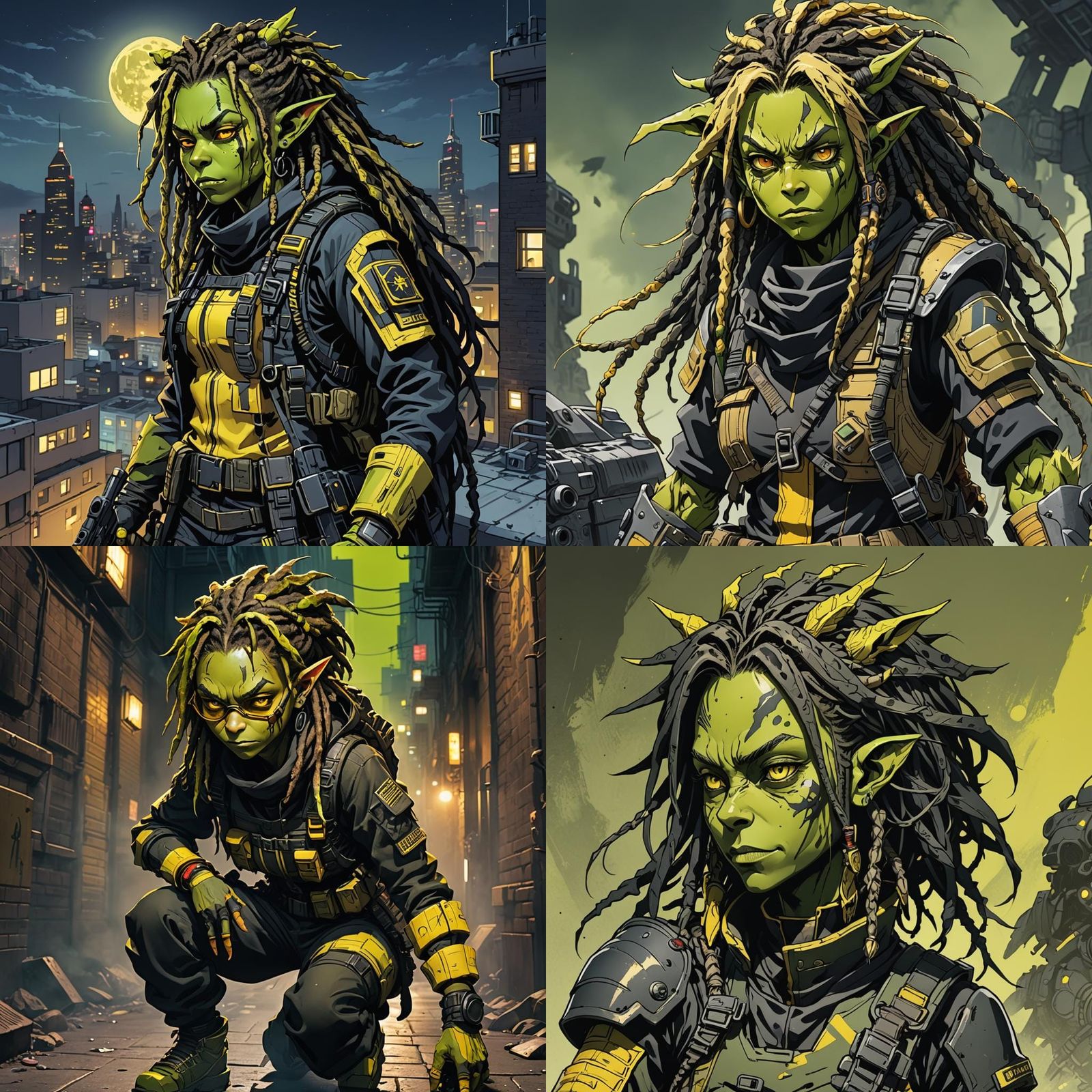 Female Goblin in Tactical Gear: Anime Style