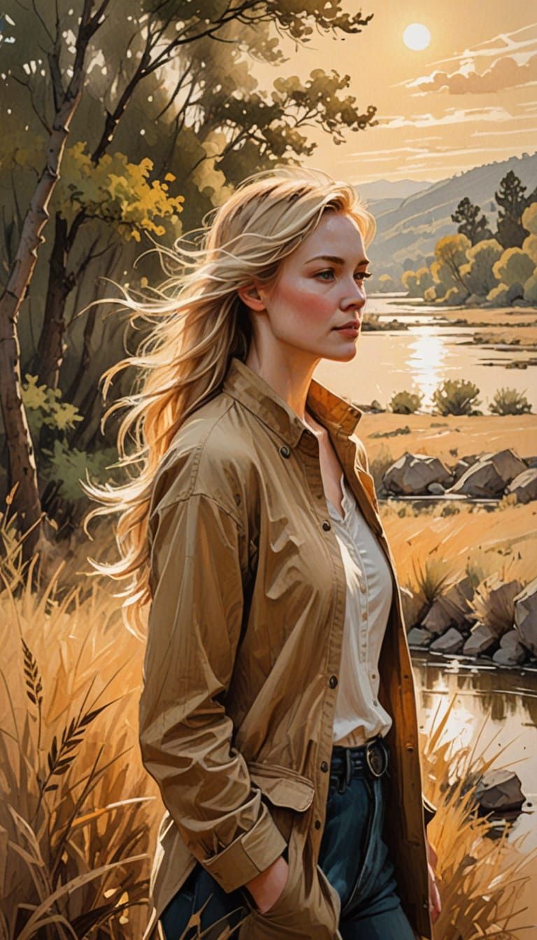 Impressionist Beauty in Earthy Harmony