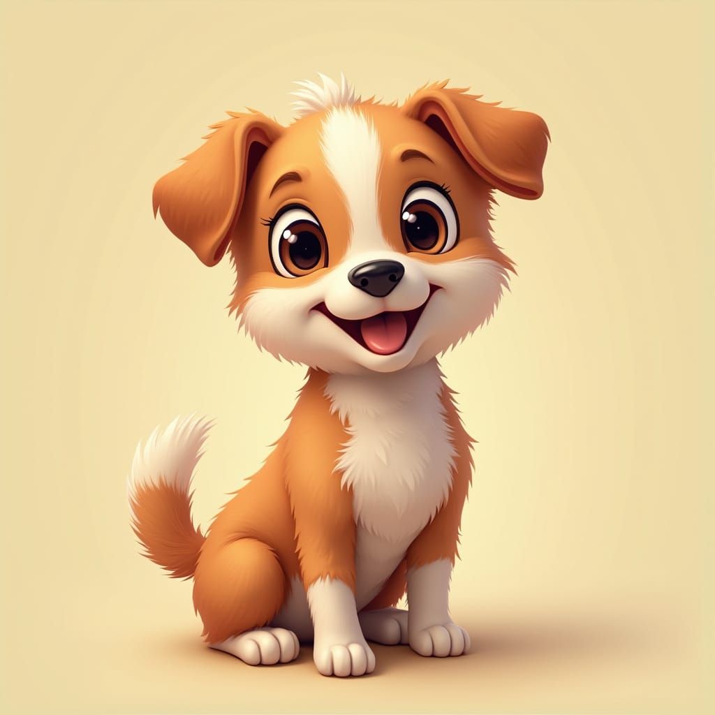 Stylized Cute Dog Generated by AI
