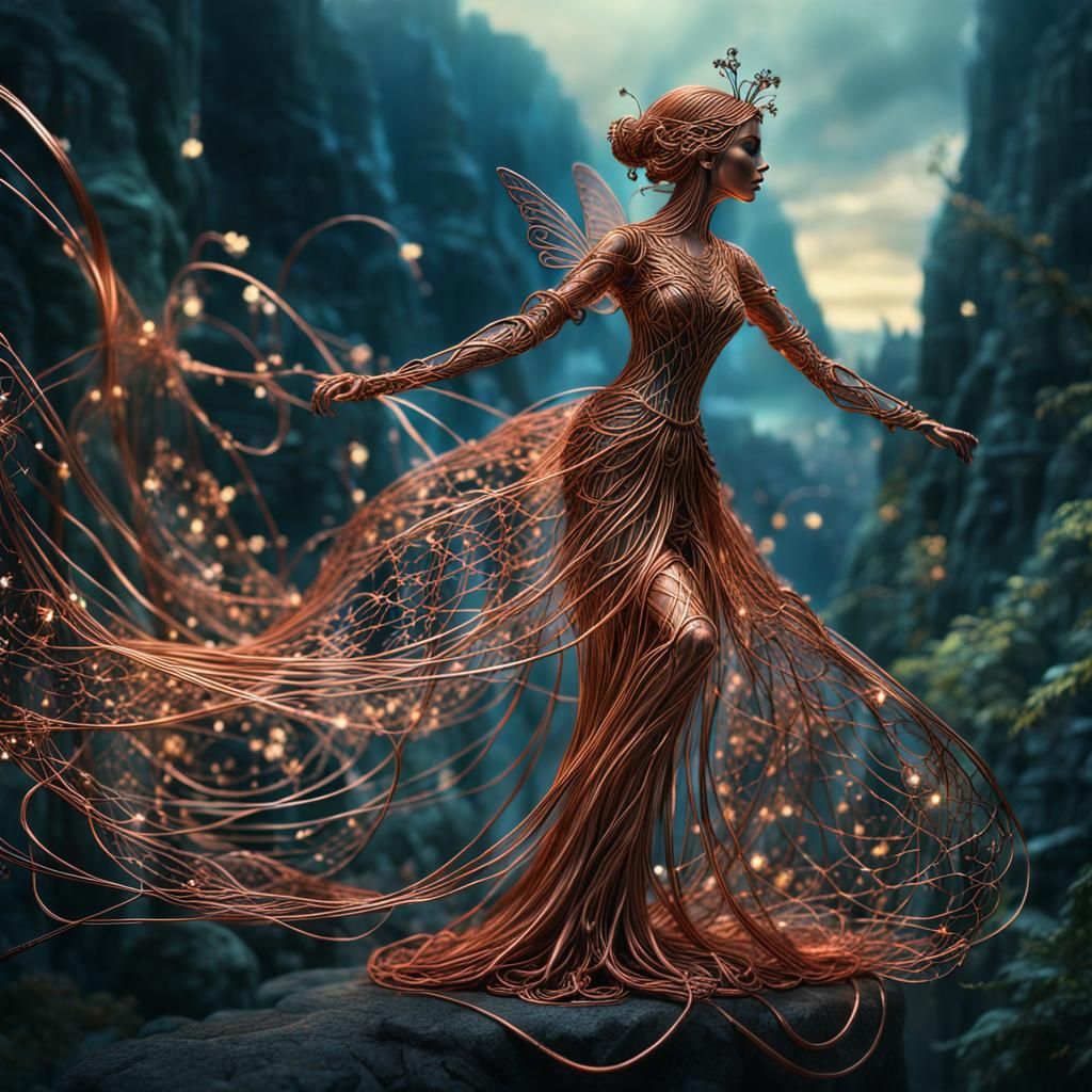 Copper Wire Fairy Maiden: Digital Matte Painting