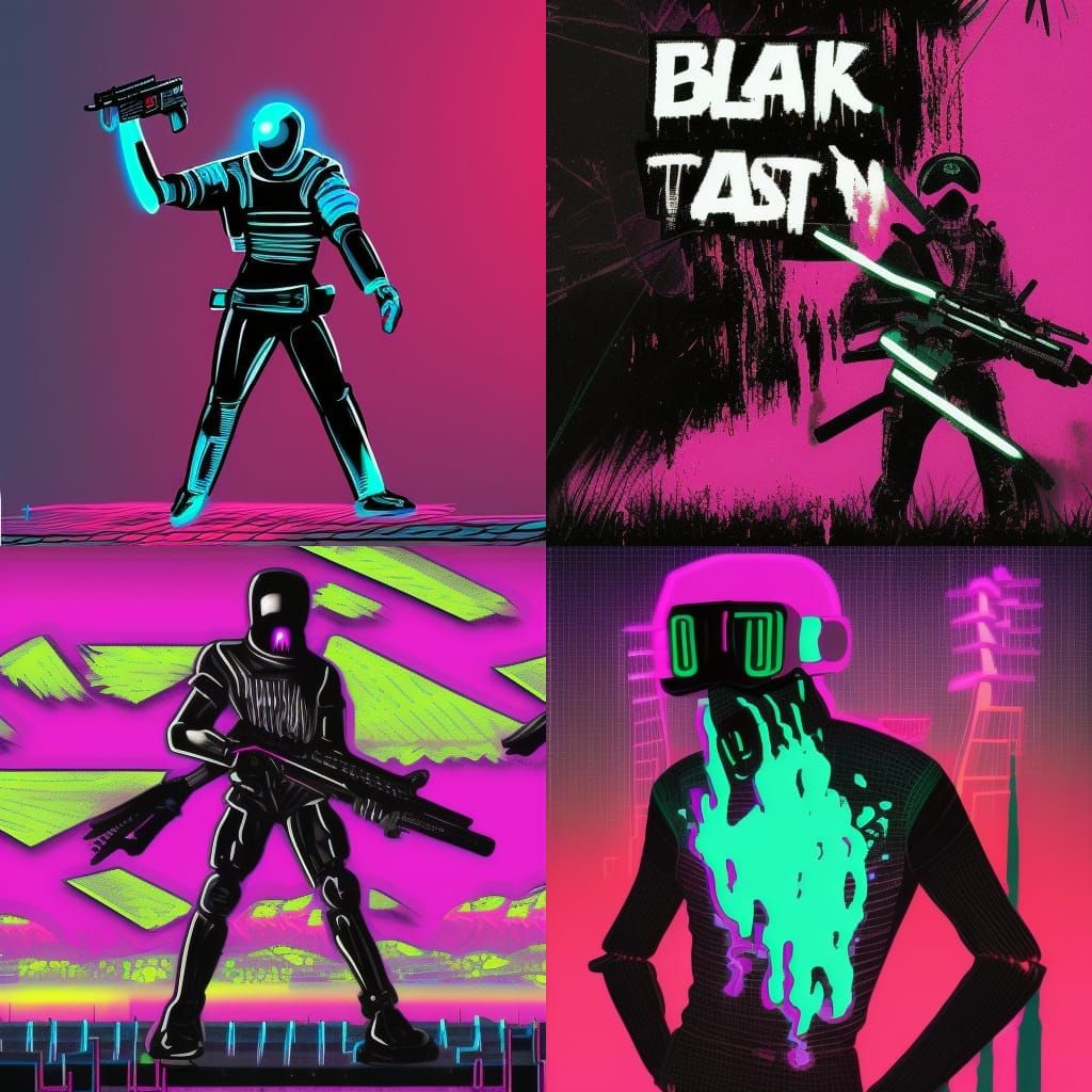 Synthwave Assassin in Neon Retro Style