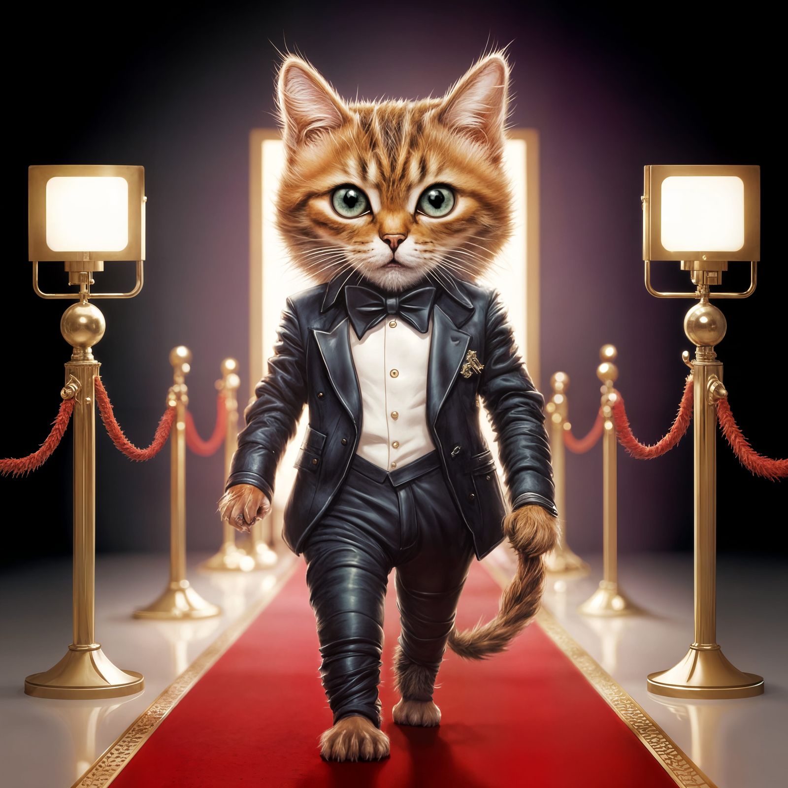 Glamorous Red Carpet Cat