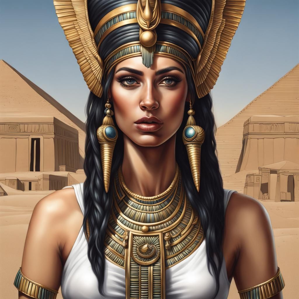 Hyperrealistic Portrait of Egyptian Goddess Isis