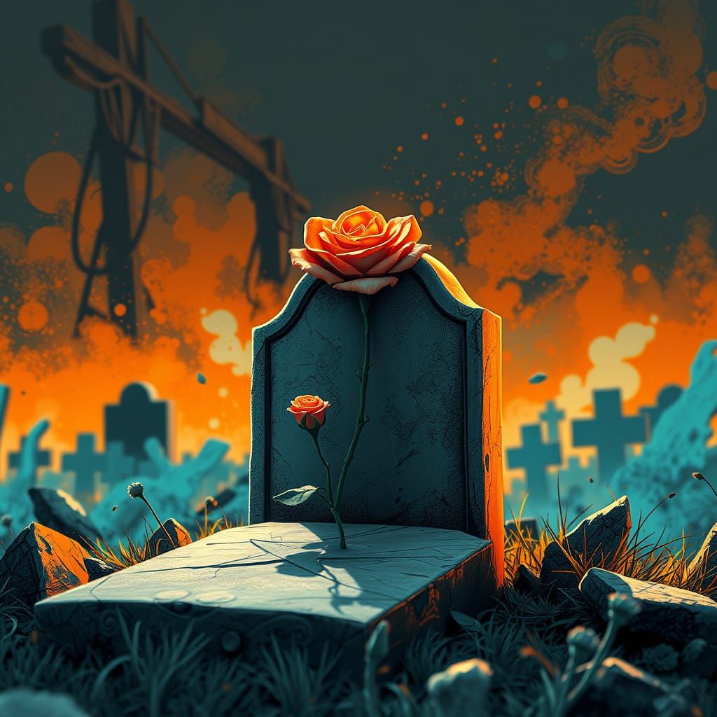 Rose in Mourning, in Triadic Colors