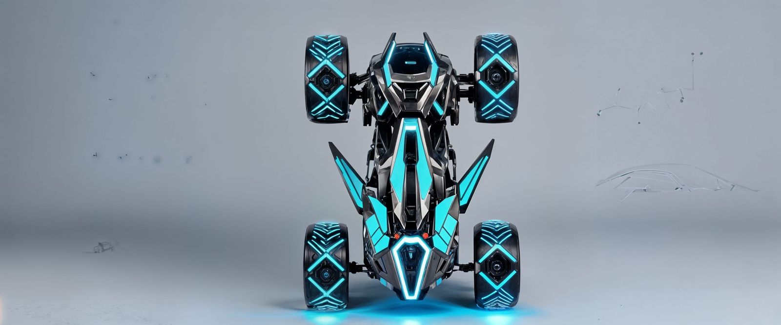 Futuristic Glowing Robotic SUV Vehicle