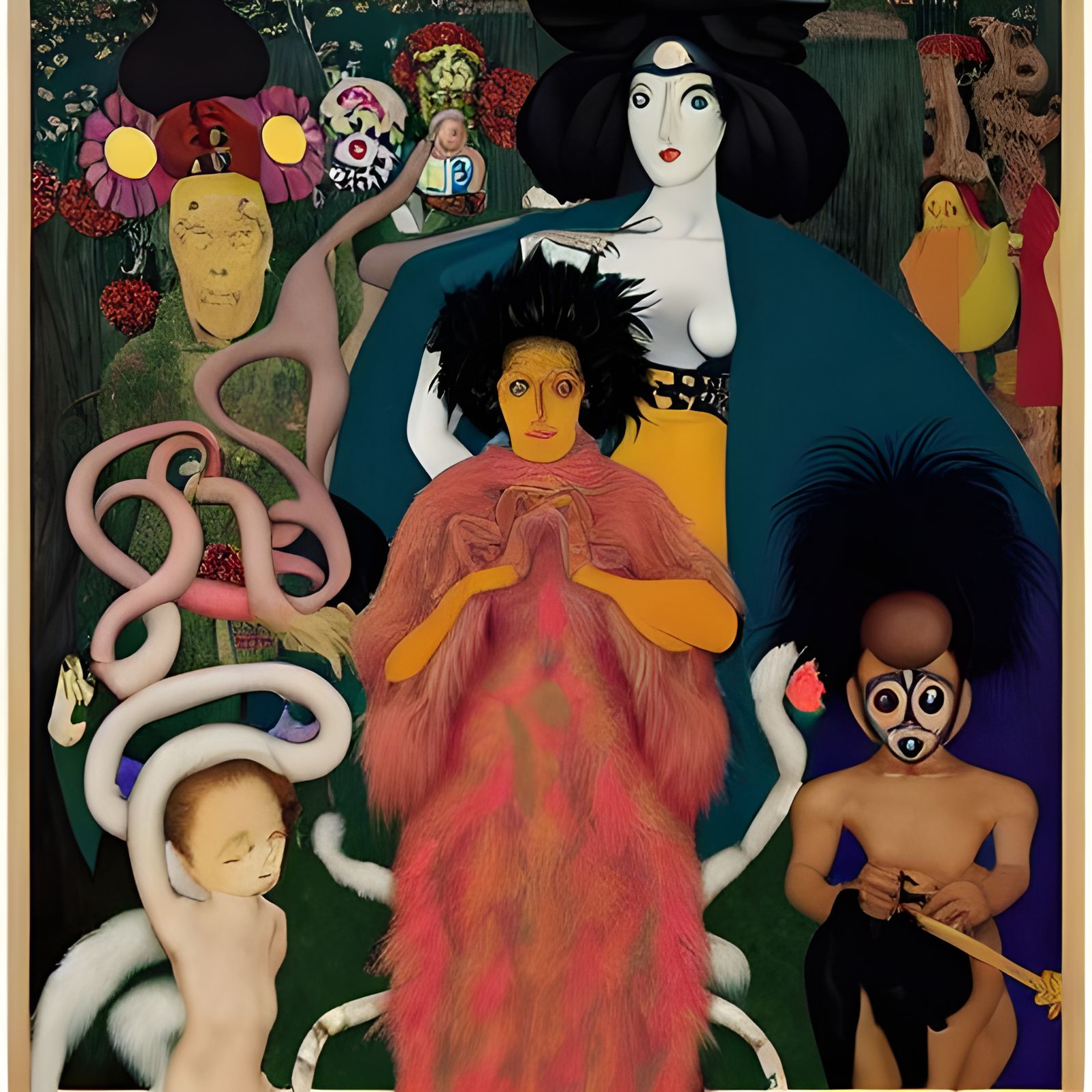 Vibrant Cabaret Scene in Film Noir Style