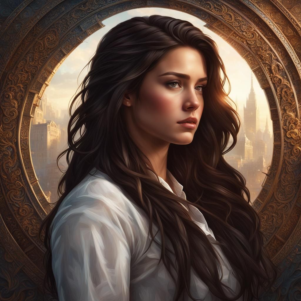 Portrait of a Young Woman in Hyperdetailed Photography