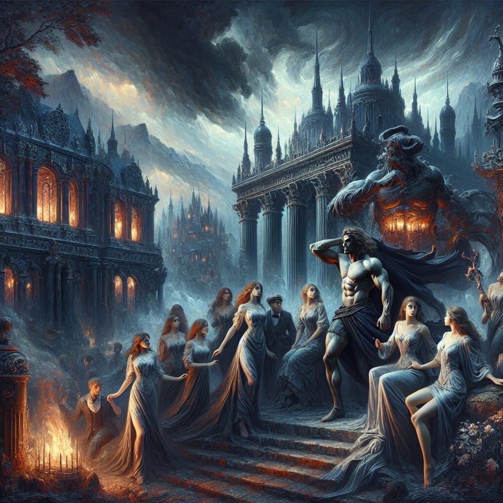 Dramatic Alpha Male in French Classic Matte Painting