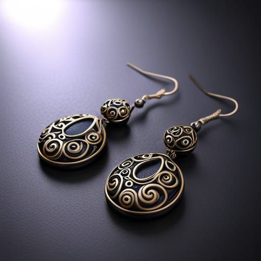 Elegant Polymer Clay Earrings in Matte Painting Style