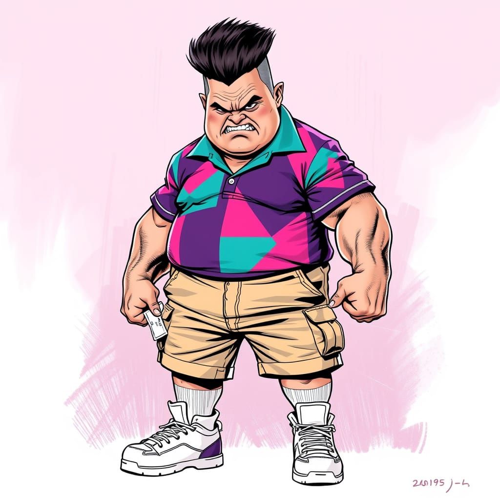 Aggressive 90s Comic Book Man