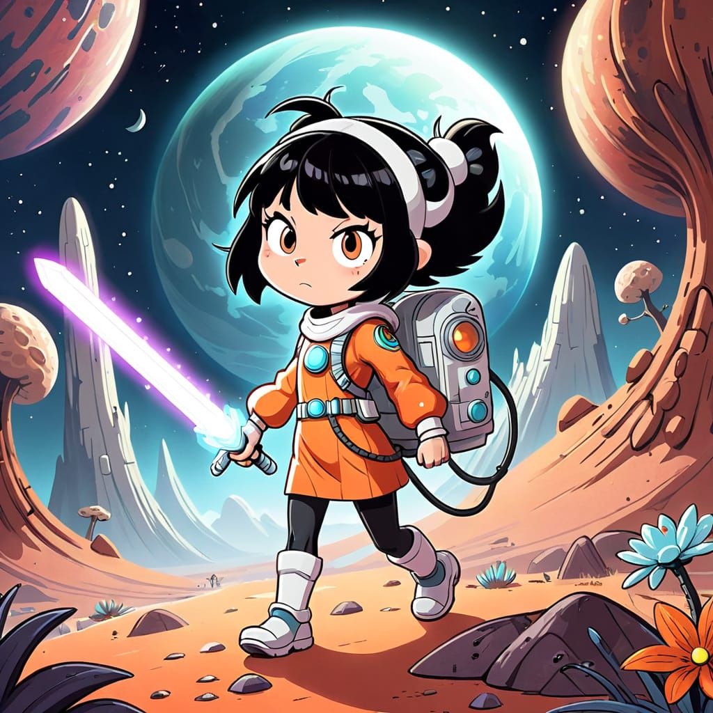 Lynn Loud as Mysterious Space Traveler in Futuristic Cartoon...