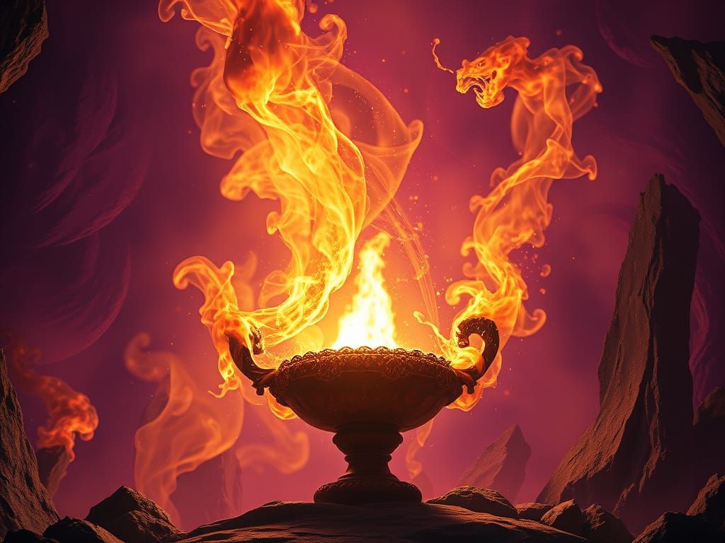 Majestic Effritt Emerges from Ancient Golden Lamp in Hyperre...