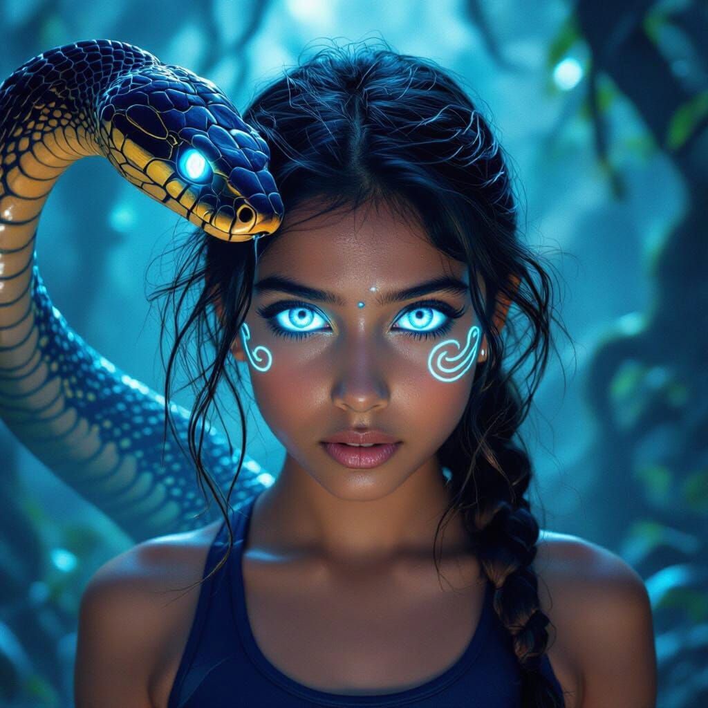 Mesmerized Girl in Misty Forest: Cinematic Realism