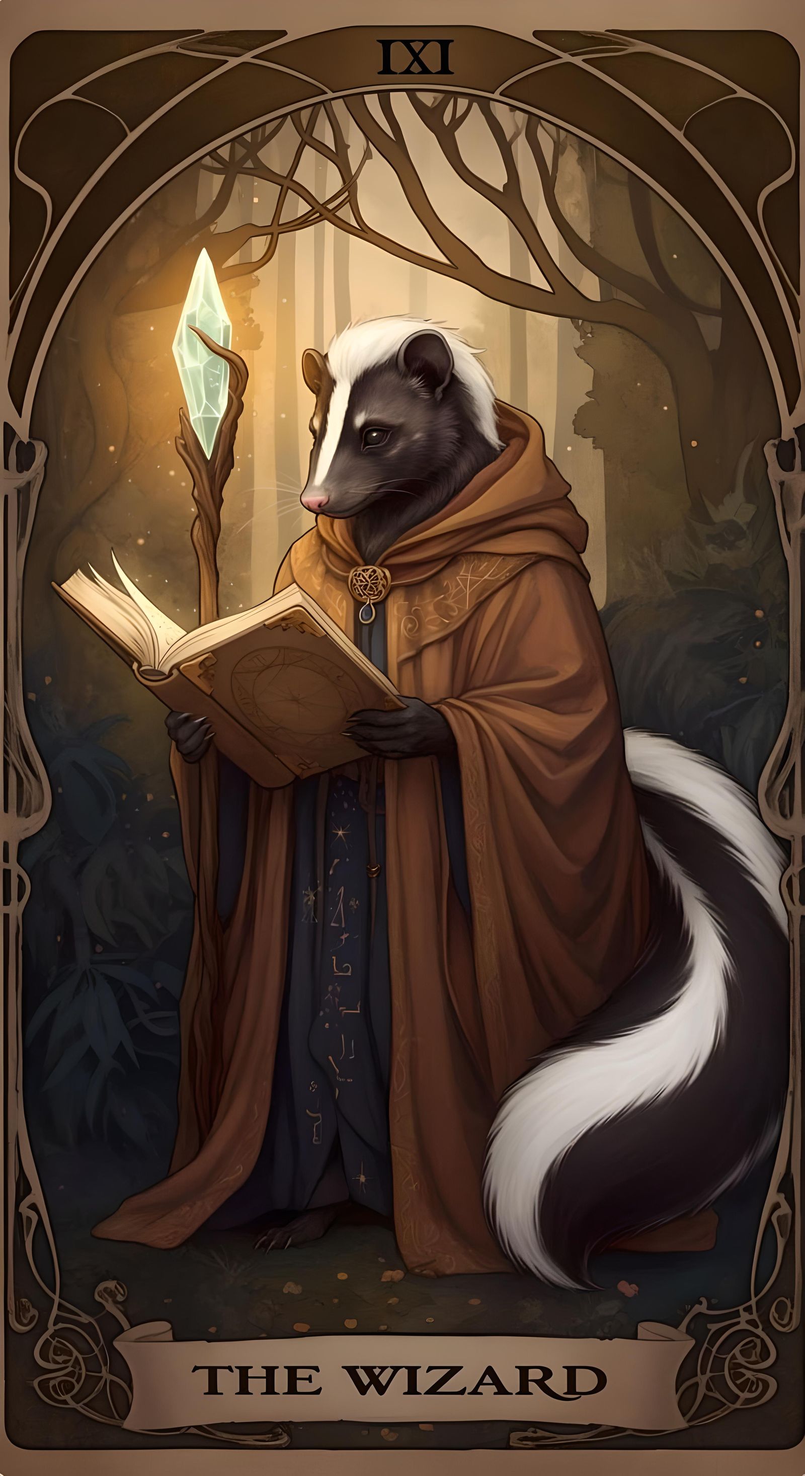 Art Nouveau Tarot Card: The Wizard
