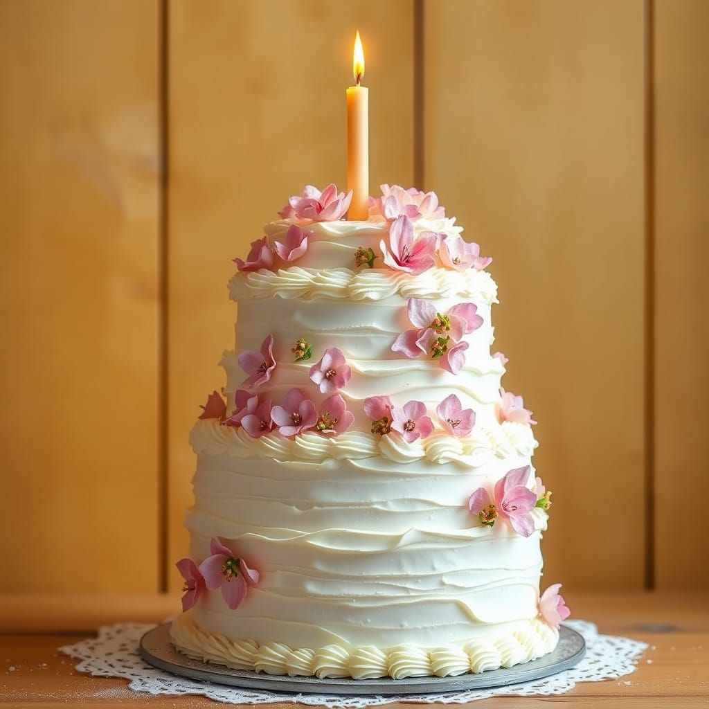 Ethereal Cake Masterpiece in Warm, Golden Light
