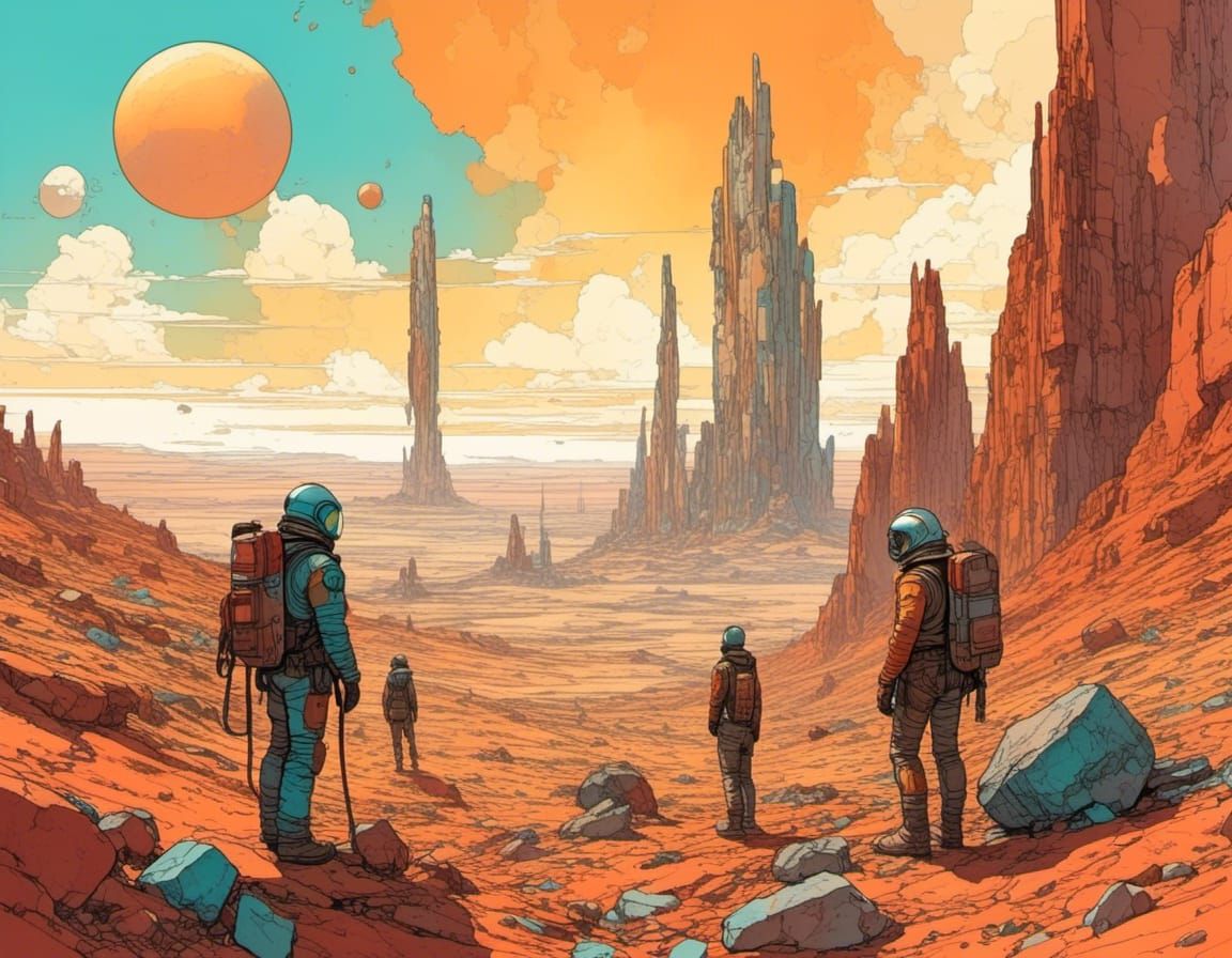 Barren Landscape Concept Art in Watercolor Style