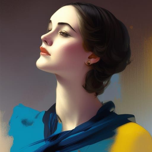 1920s Woman Portrait in Art Nouveau Style