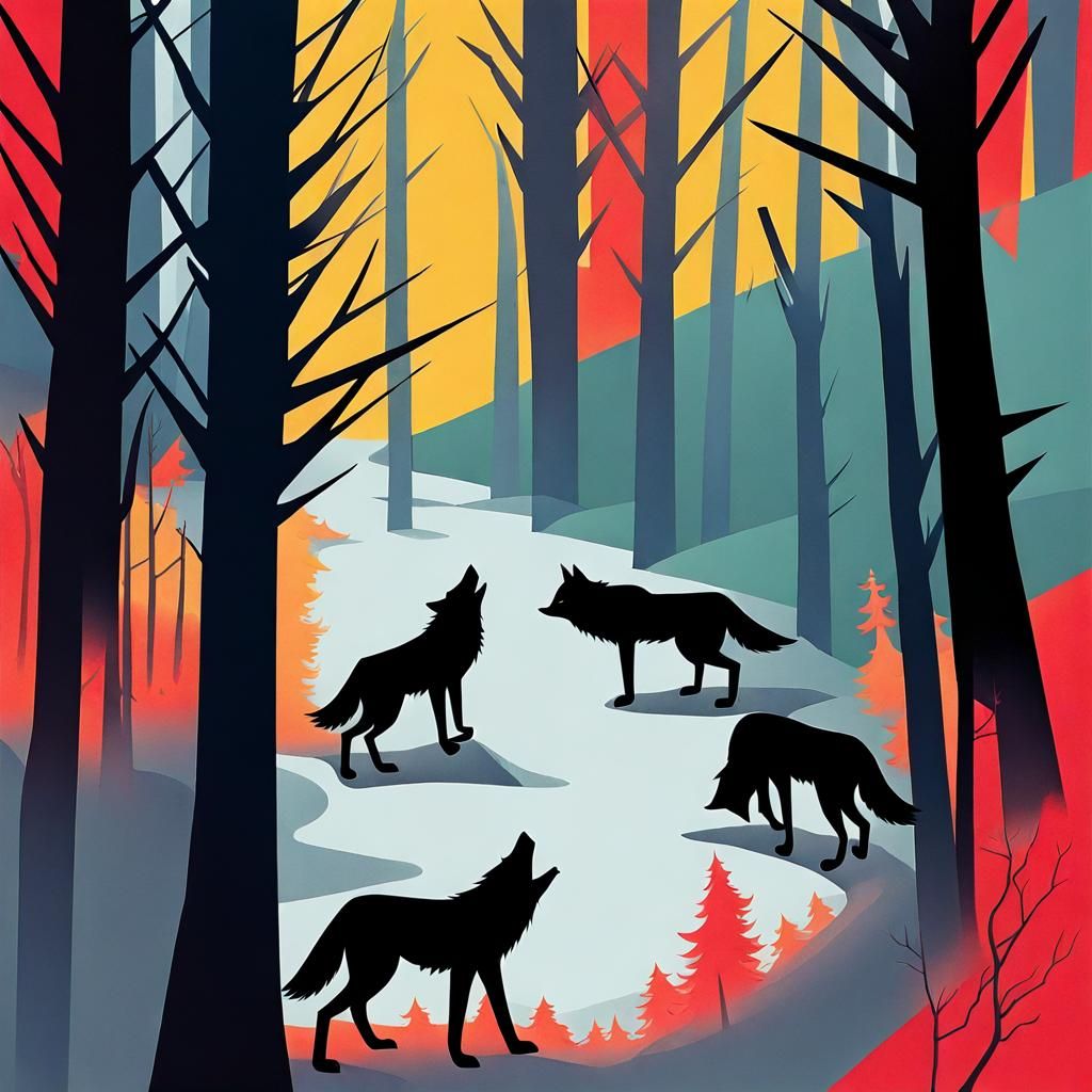 Wolves in the woods
