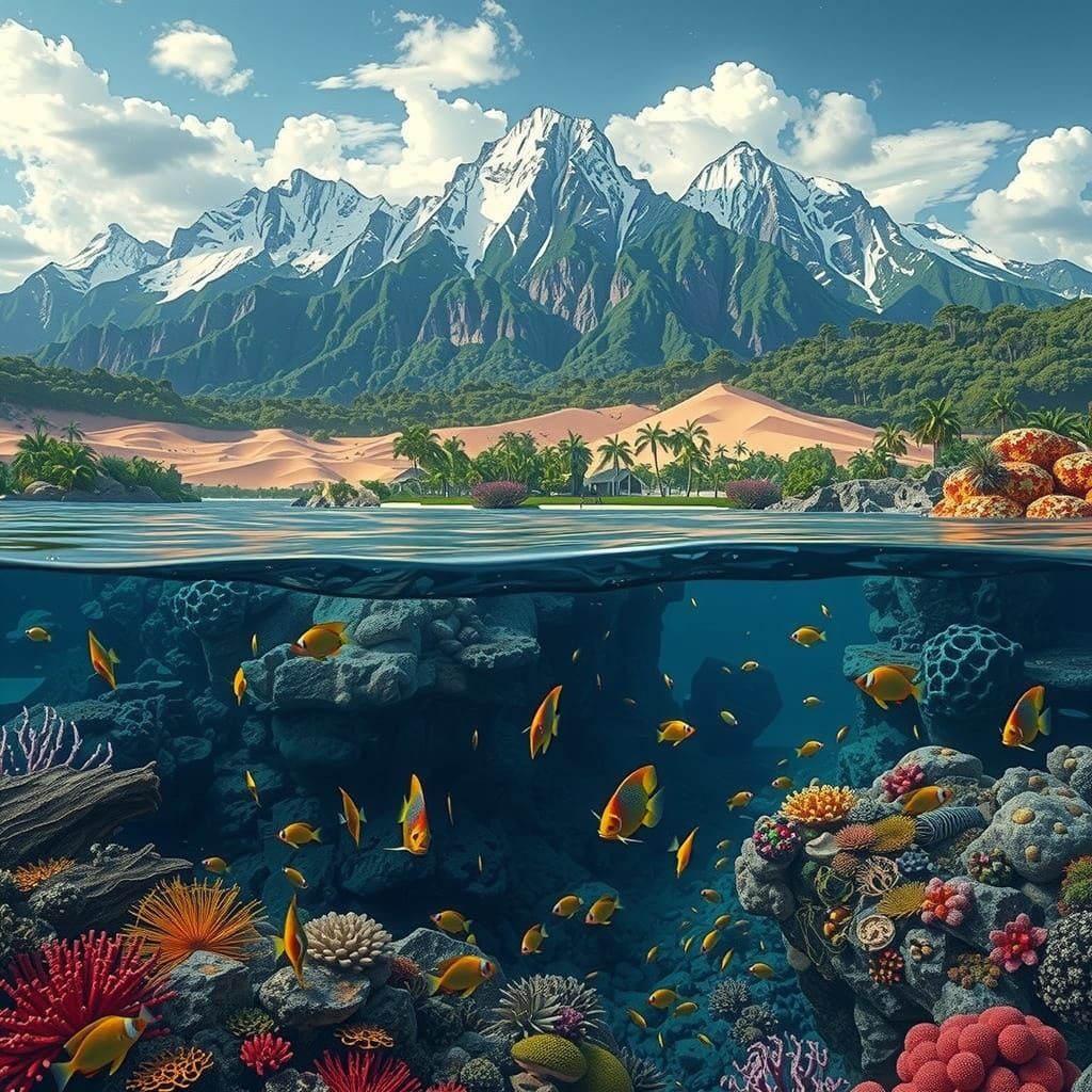 Hyperrealistic 3D Landscape with Diverse Biomes